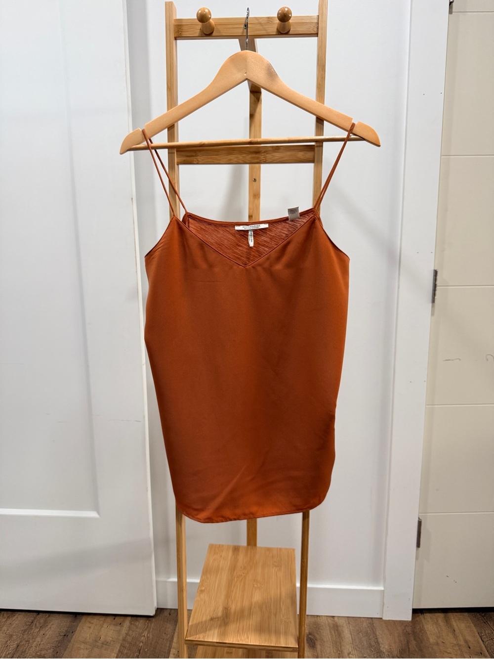 Scotch & Soda Rust-Orange Satin V-Neck Cami